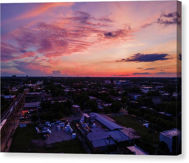 Chicago Skyline Sunset 3 - Canvas Print