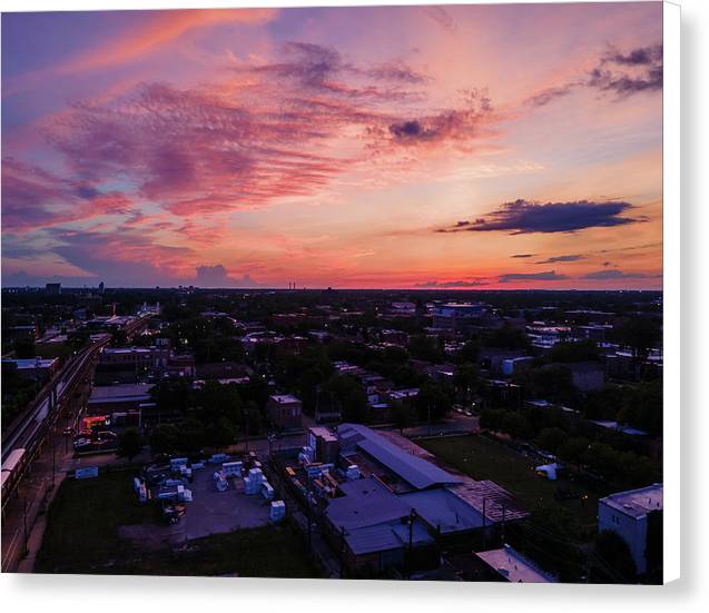 Chicago Skyline Sunset 3 - Canvas Print