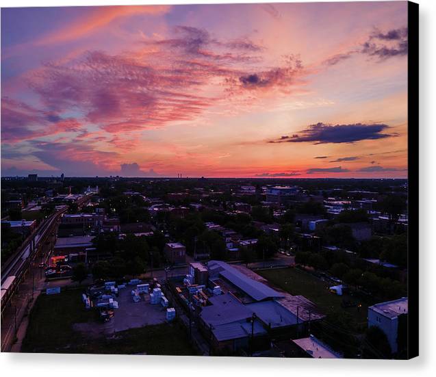 Chicago Skyline Sunset 3 - Canvas Print