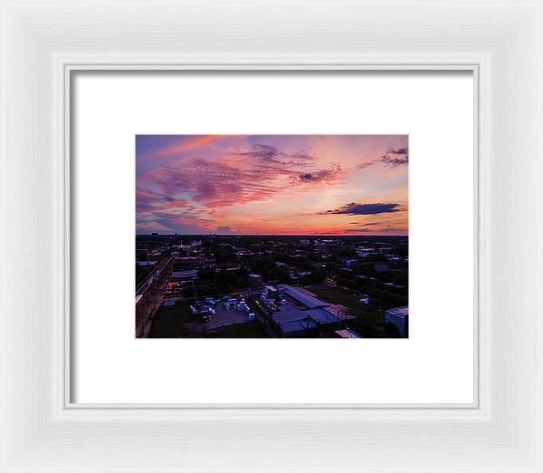 Chicago Skyline Sunset 3 - Framed Print