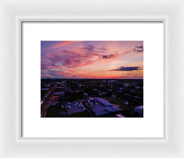 Chicago Skyline Sunset 3 - Framed Print