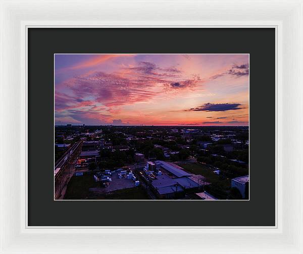 Chicago Skyline Sunset 3 - Framed Print