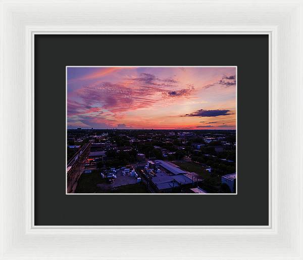 Chicago Skyline Sunset 3 - Framed Print