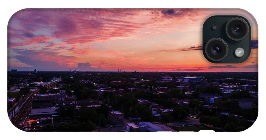 Chicago Skyline Sunset 3 - Phone Case