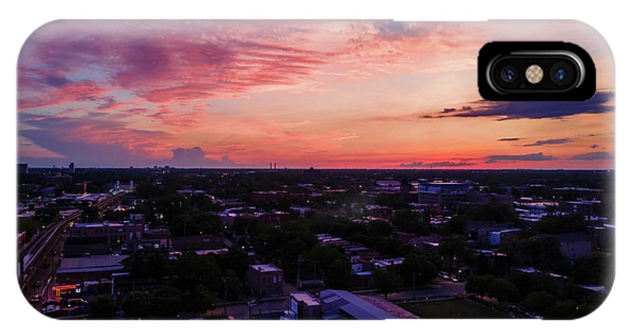 Chicago Skyline Sunset 3 - Phone Case