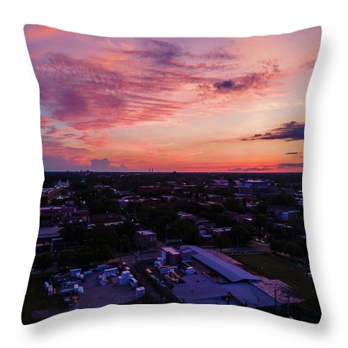 Chicago Skyline Sunset 3 - Throw Pillow