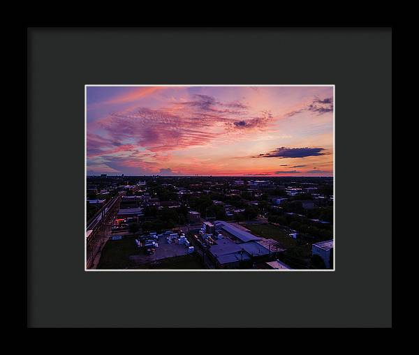 Chicago Skyline Sunset 3 - Framed Print