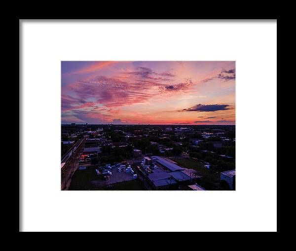 Chicago Skyline Sunset 3 - Framed Print