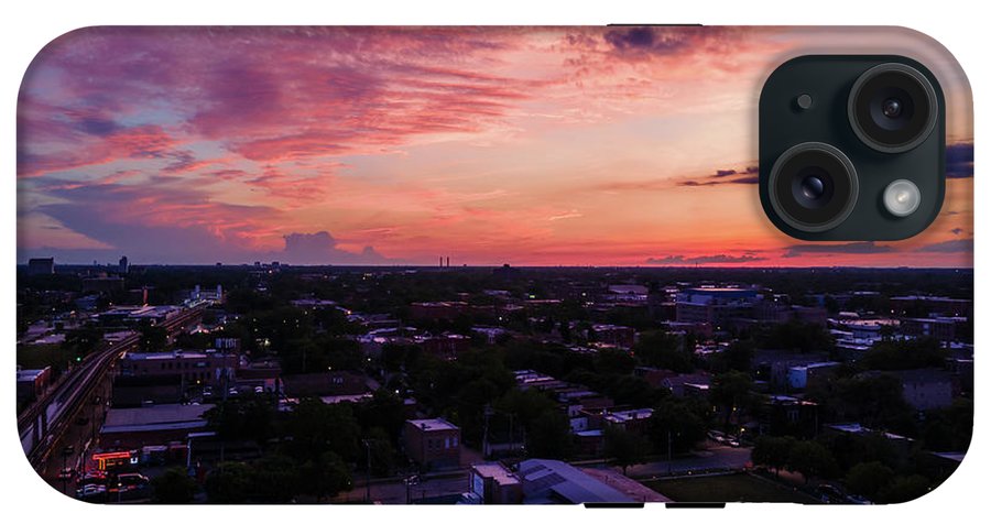 Chicago Skyline Sunset 3 - Phone Case