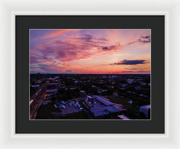 Chicago Skyline Sunset 3 - Framed Print