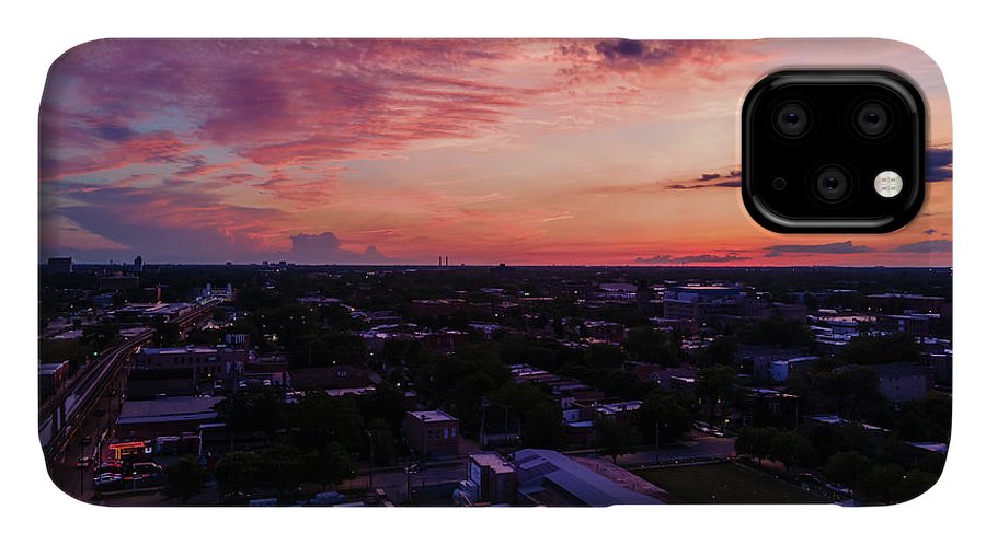 Chicago Skyline Sunset 3 - Phone Case