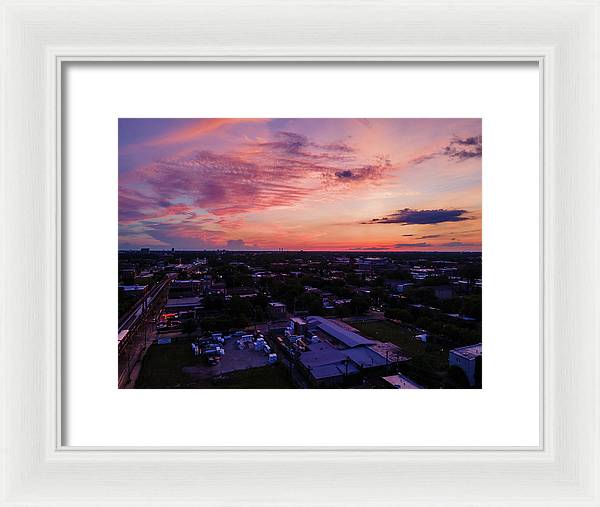 Chicago Skyline Sunset 3 - Framed Print