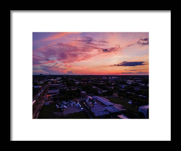 Chicago Skyline Sunset 3 - Framed Print