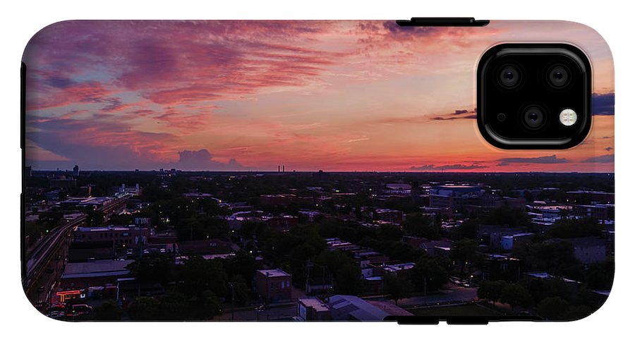 Chicago Skyline Sunset 3 - Phone Case