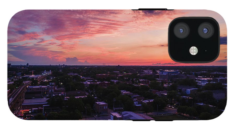 Chicago Skyline Sunset 3 - Phone Case