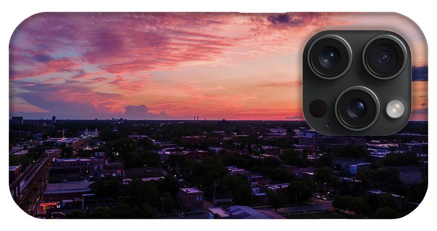 Chicago Skyline Sunset 3 - Phone Case