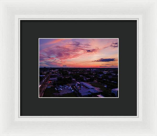 Chicago Skyline Sunset 3 - Framed Print