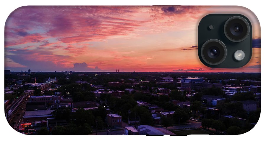 Chicago Skyline Sunset 3 - Phone Case