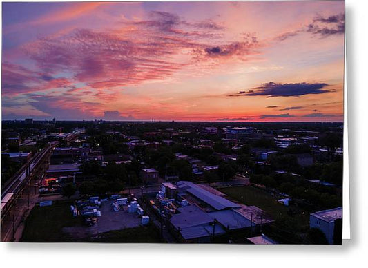 Chicago Skyline Sunset 3 - Greeting Card