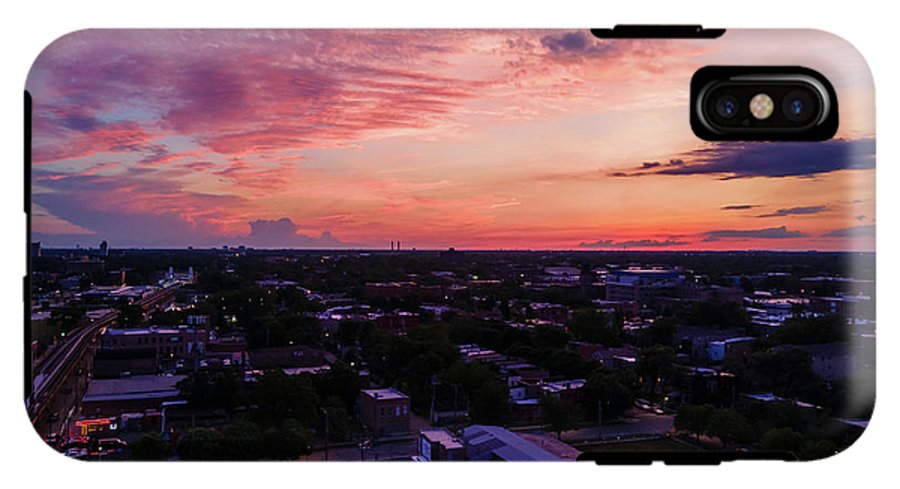 Chicago Skyline Sunset 3 - Phone Case