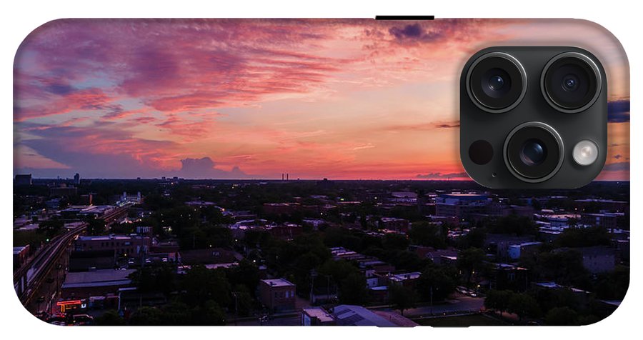 Chicago Skyline Sunset 3 - Phone Case