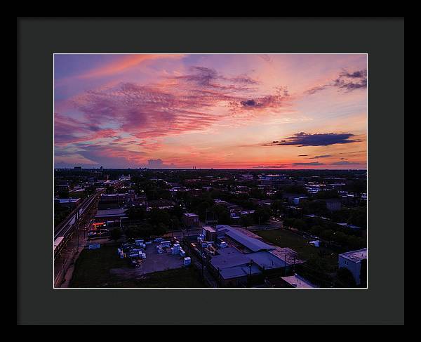 Chicago Skyline Sunset 3 - Framed Print