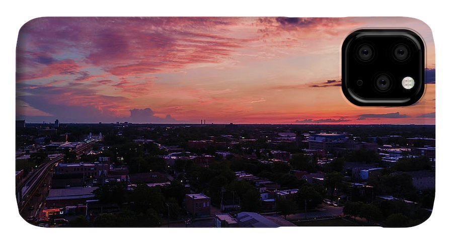 Chicago Skyline Sunset 3 - Phone Case