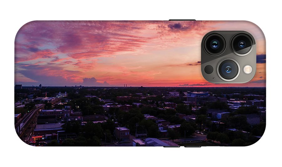 Chicago Skyline Sunset 3 - Phone Case