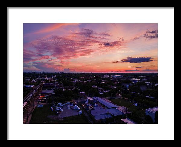 Chicago Skyline Sunset 3 - Framed Print