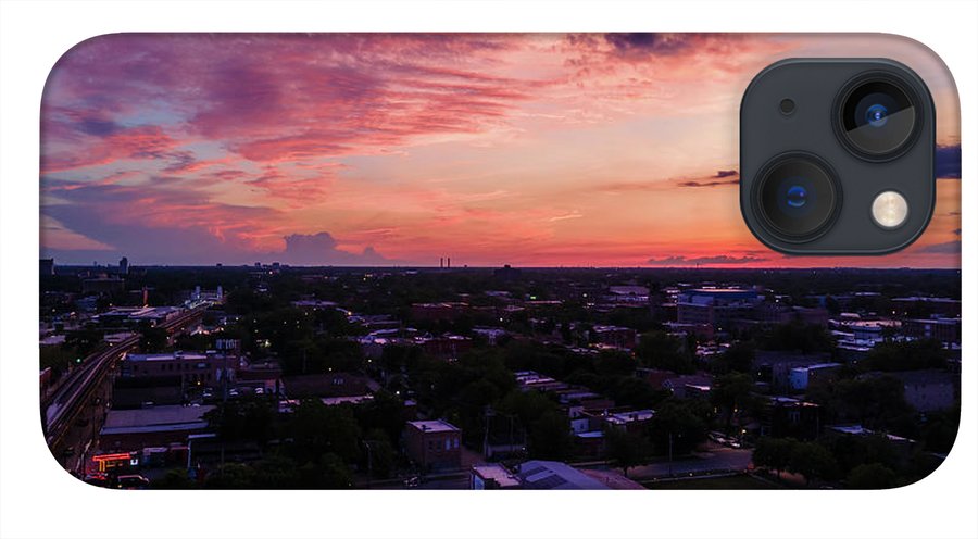 Chicago Skyline Sunset 3 - Phone Case