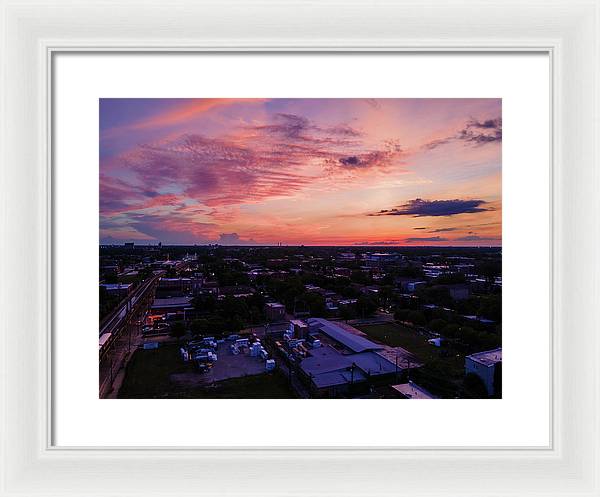 Chicago Skyline Sunset 3 - Framed Print