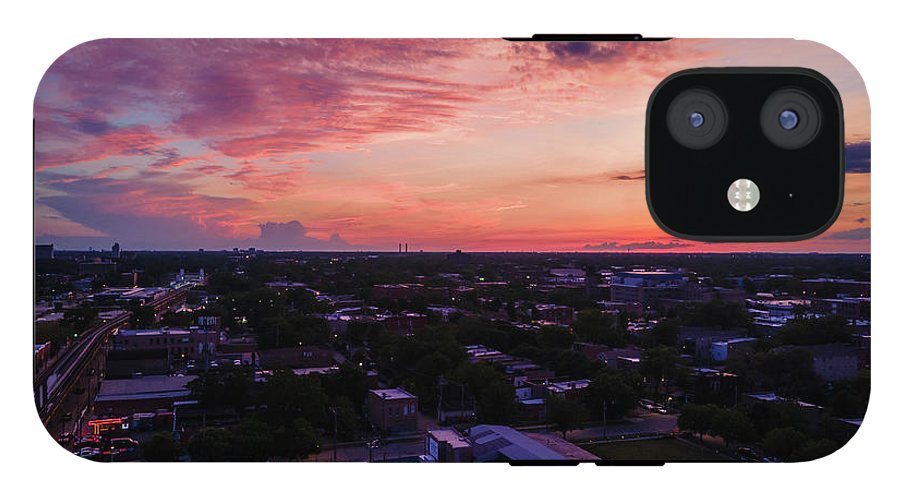 Chicago Skyline Sunset 3 - Phone Case