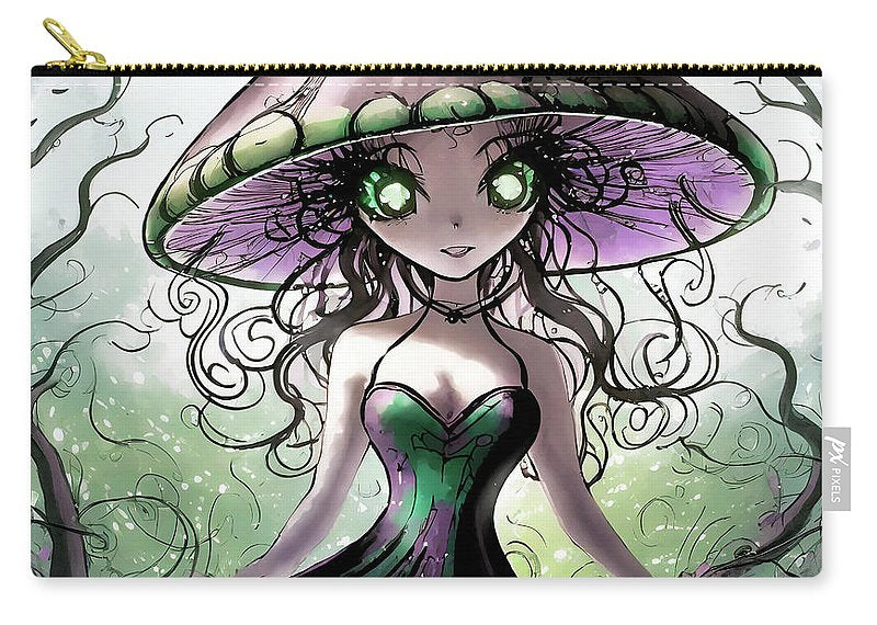 Creepy Mushroom Girl  Fantasy - Zip Pouch