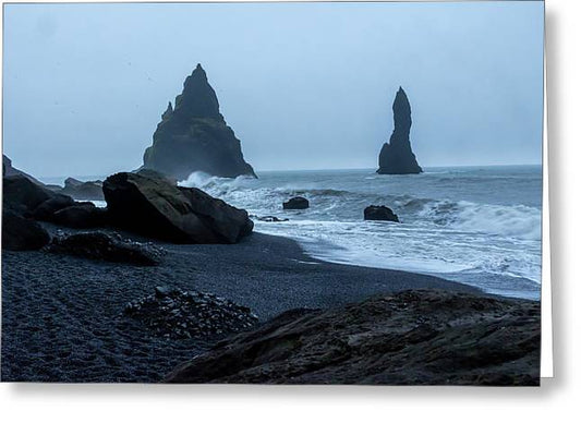 Iceland Black Sand Beach - Greeting Card