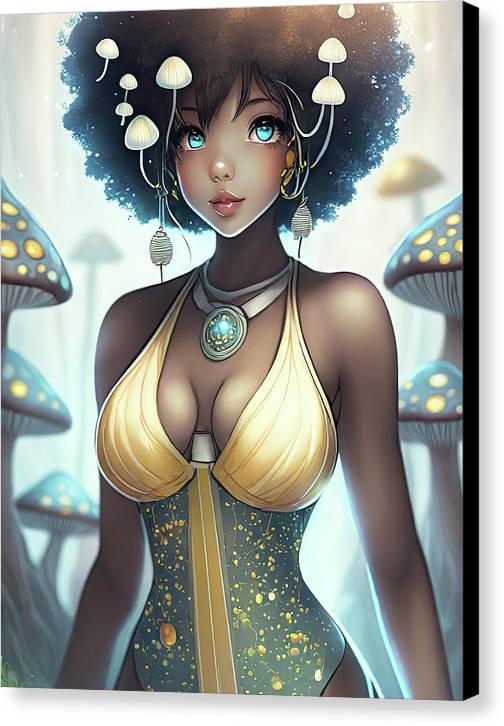 Mushroom fantasy woman  - Canvas Print