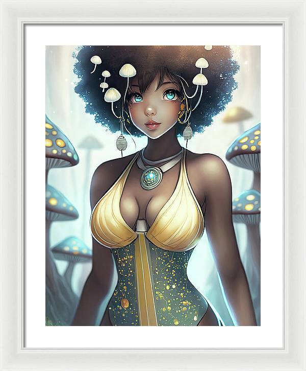 Mushroom fantasy woman  - Framed Print