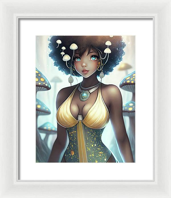 Mushroom fantasy woman  - Framed Print