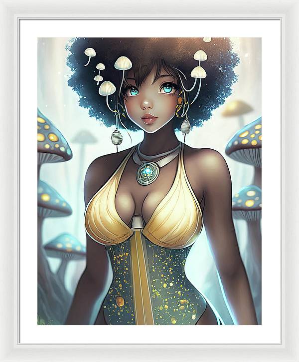 Mushroom fantasy woman  - Framed Print