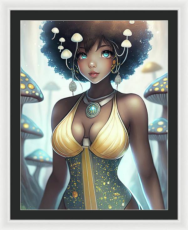 Mushroom fantasy woman  - Framed Print