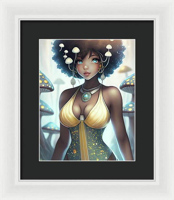 Mushroom fantasy woman  - Framed Print