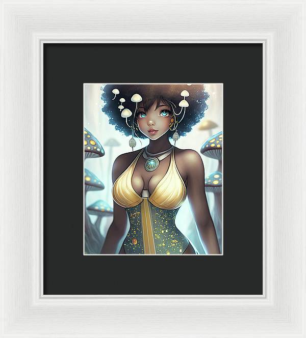 Mushroom fantasy woman  - Framed Print