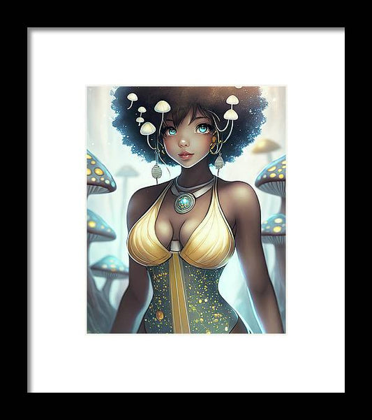 Mushroom fantasy woman  - Framed Print