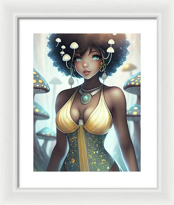 Mushroom fantasy woman  - Framed Print