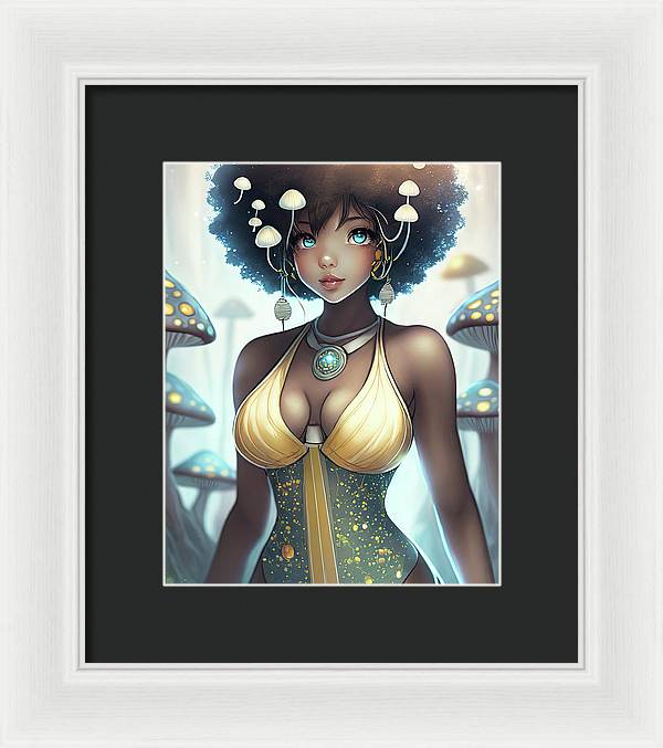 Mushroom fantasy woman  - Framed Print