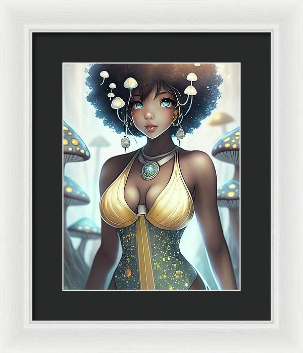 Mushroom fantasy woman  - Framed Print