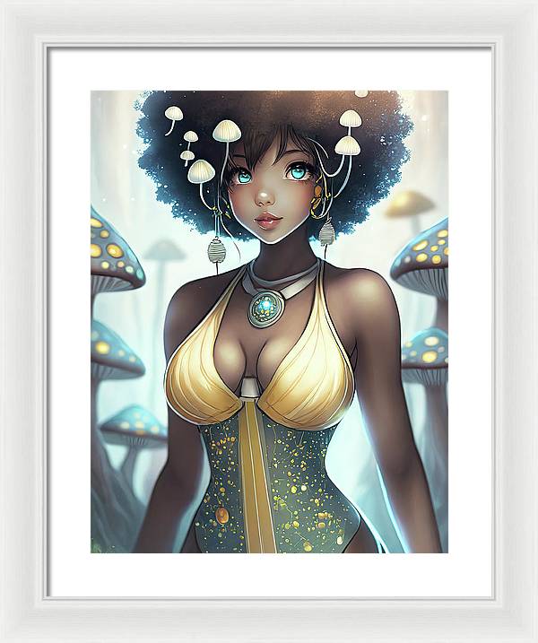 Mushroom fantasy woman  - Framed Print