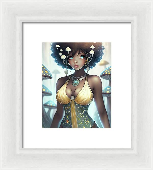 Mushroom fantasy woman  - Framed Print