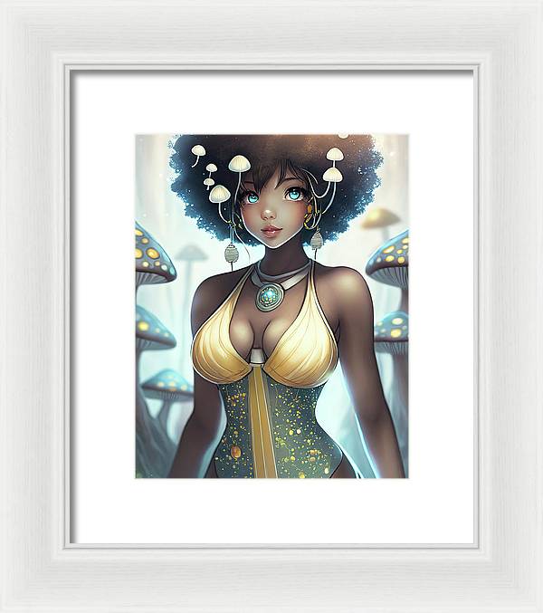 Mushroom fantasy woman  - Framed Print