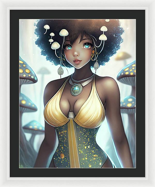 Mushroom fantasy woman  - Framed Print