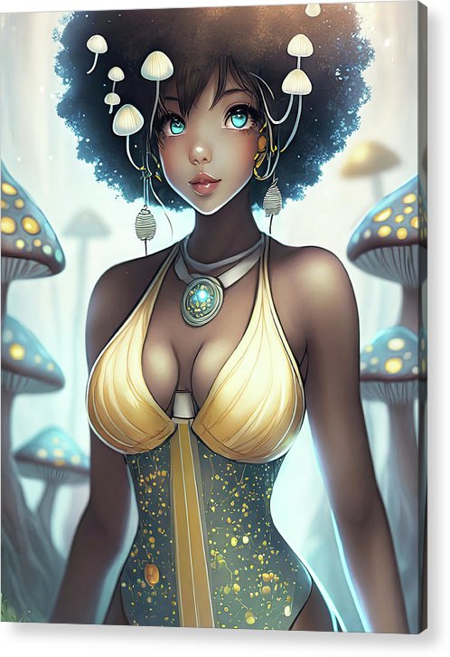 Mushroom fantasy woman  - Acrylic Print